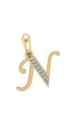 Gold Alphabet N charm